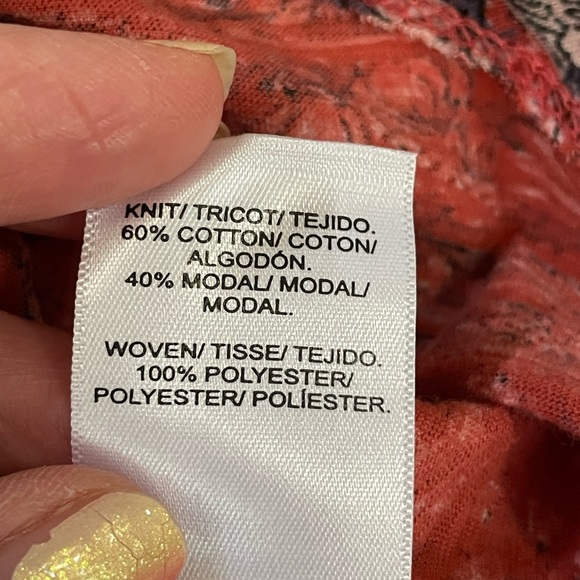 Lucky Brand Orange floral top tie front Sleeveless Ruffles cotton Size Small - Picture 10 of 11